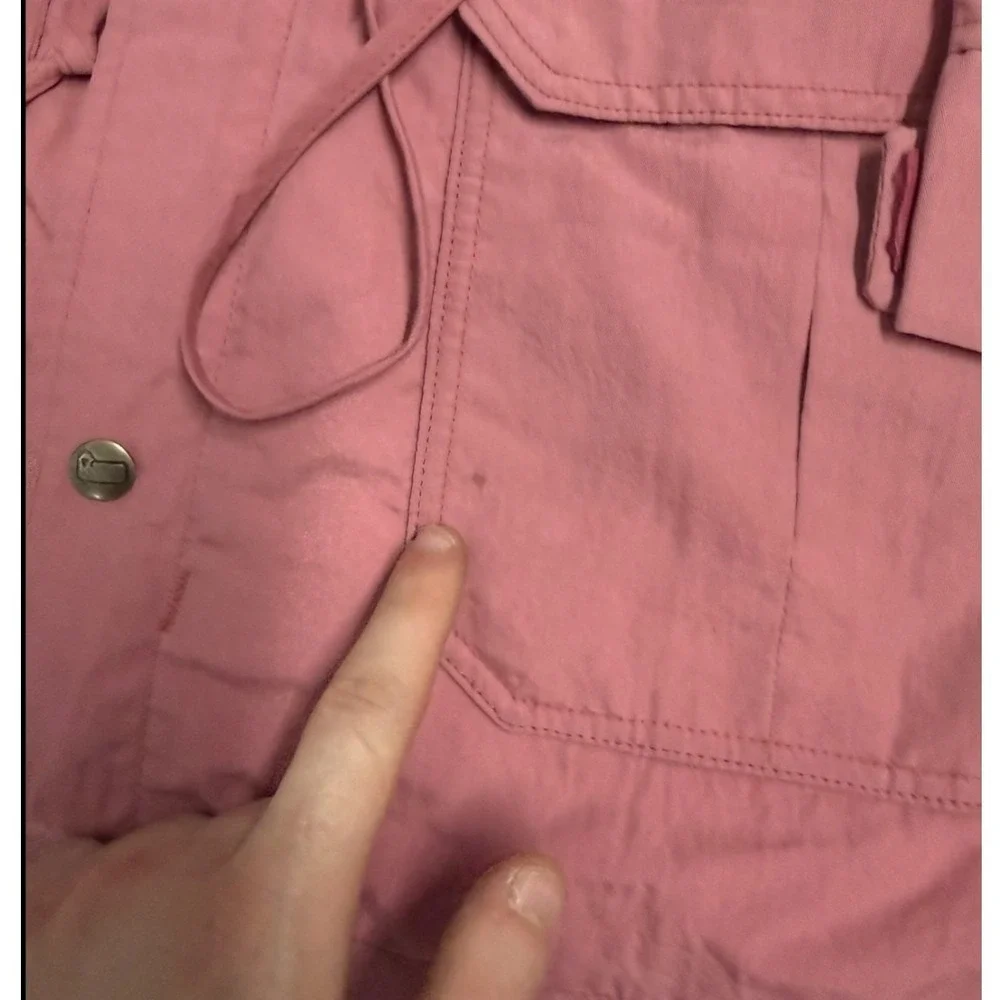 Vintage woolrich Pink Utility Parka Jacket‎ Plaid Lined Hooded Field Coat Rose